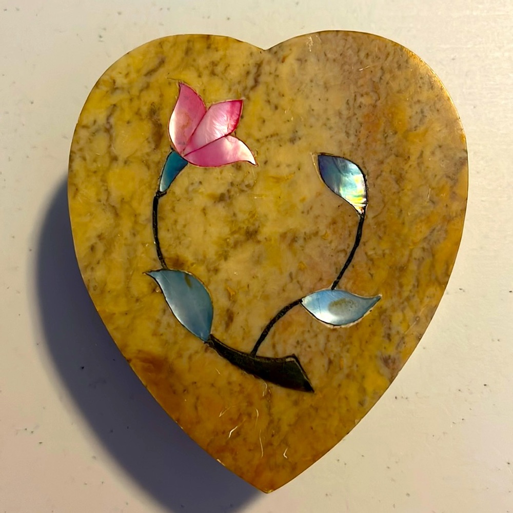 SoapStone, Mother of Pearl and Onyx Trinket Box